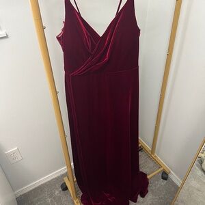 Azazie Velvet Maroon Bridesmaid/Gown